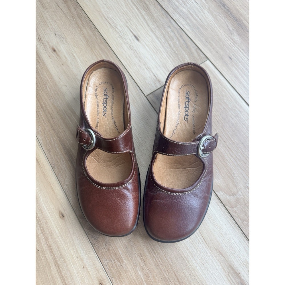 Softspots Mary Jane Shoes Womens US Size 6M Brown Leather Slip Resistant Vintage